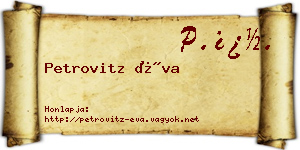 Petrovitz Éva névjegykártya